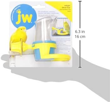 JW Pet Company Clean Cup Feeder and Water Cup Bird Accessory, Small, Colors may vary