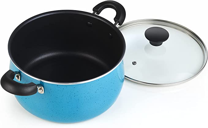 Cook N Home Nonstick Cookware Belly Shape 10-Piece, Turquoise