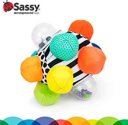 Sassy Developmental Bumpy Ball | Easy to Grasp Bumps Help Develop Motor Skills | for Ages 6 Months and Up | Colors May Vary